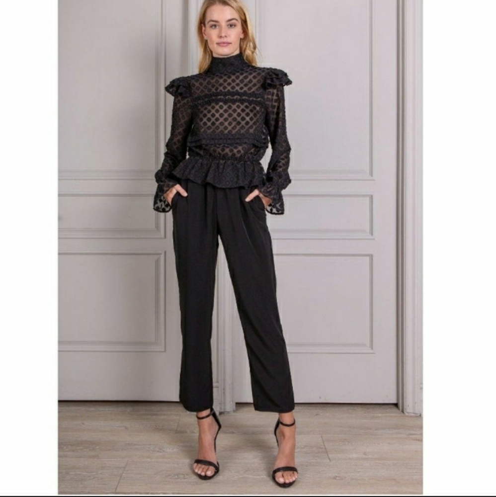 NWT SENLIS Cici Victorian Long Sleeve Boho Blouse - Picture 2 of 6